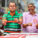 Jerônimo Rodrigues confirma Geraldo Júnior como vice na chapa da reeleição em evento na Fonte Nova
